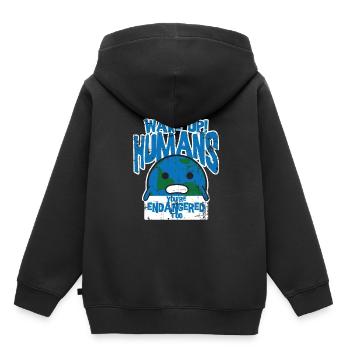 Changement climatique - Sweat Premium à capuche enfant bio - noir - Dos - AI Model Kid Male (0cm)