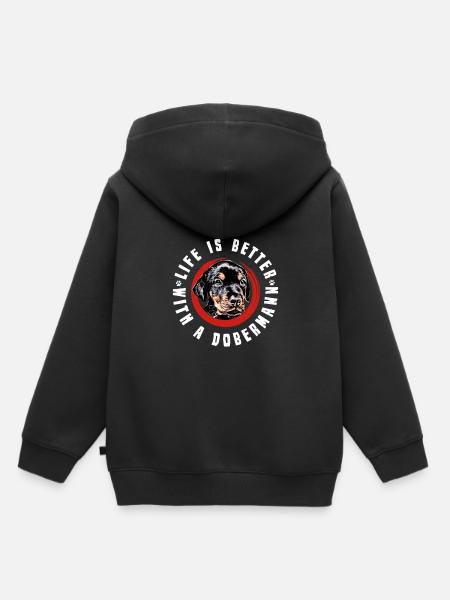 Dobermann Welpe - Kinder Premium Organic Hoodie - Schwarz