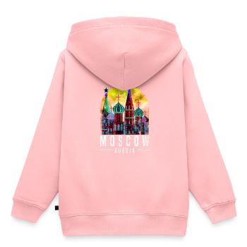 Moskau Russland - Kinder Premium Organic Hoodie - Rosa - Hinten - AI Model Kid Female (0cm)