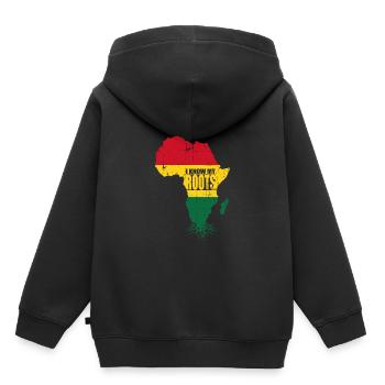 Afrique - Sweat Premium à capuche enfant bio - noir - Dos - AI Model Kid Male (0cm)