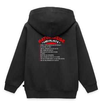 Maturareise Matura Maturafeier Maturant Checkliste - Kinder Premium Organic Hoodie - Schwarz - Hinten - AI Model Kid Male (0cm)