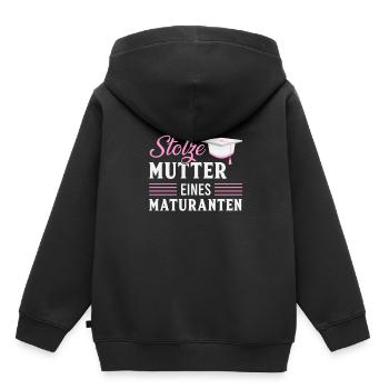fier mère diplôme d'études secondaires diplôme d'études secondaires - Sweat Premium à capuche enfant bio - noir - Dos - AI Model Kid Male (0cm)