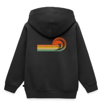 Surfer Geschenk Welle Retro Surfen Surfen Strand - Kinder Premium Organic Hoodie - Schwarz - Hinten - AI Model Kid Male (0cm)