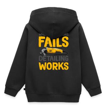 Fail Car Detailer - Sweat Premium à capuche enfant bio - noir - Dos - AI Model Kid Male (0cm)