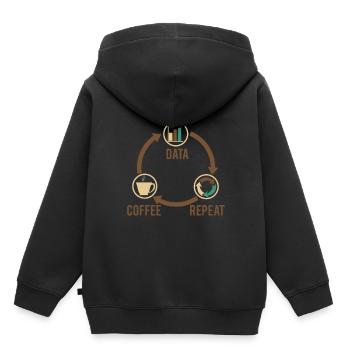 Daten Kaffee - Kinder Premium Organic Hoodie - Schwarz - Hinten - AI Model Kid Male (0cm)