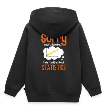 Réflexion sur les statistiques - Sweat Premium à capuche enfant bio - noir - Dos - AI Model Kid Male (0cm)
