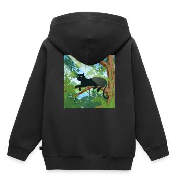 Dschungel - Kinder Premium Organic Hoodie - Schwarz - Hinten - AI Model Kid Male (0cm)