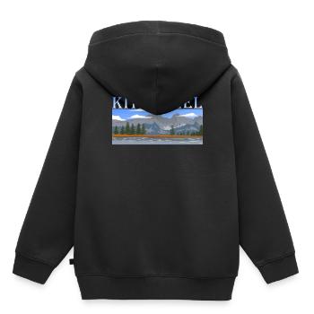 Kitzbühel - Kinder Premium Organic Hoodie - Schwarz - Hinten - AI Model Kid Male (0cm)