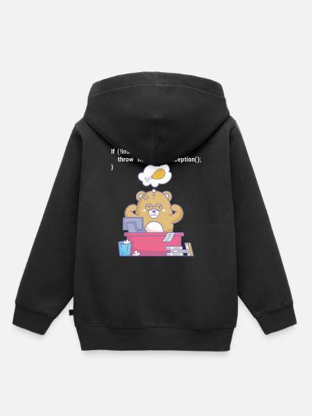 Hungrig programmieren - Kinder Premium Organic Hoodie - Schwarz