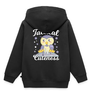 Checkmate Barred Owl Chess Checkers, Chess - Kids Premium Organic Hoodie - black - Back - AI Model Kid Male (0cm)