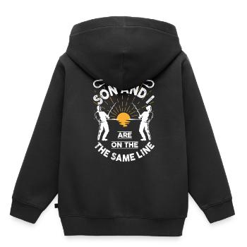 Fischerei Sohn - Kinder Premium Organic Hoodie - Schwarz - Hinten - AI Model Kid Male (0cm)