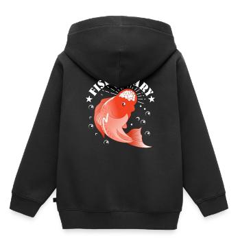 Smart fish - Kids Premium Organic Hoodie - black - Back - AI Model Kid Male (0cm)