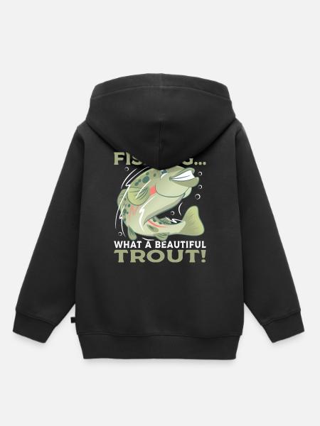 Angeln Thoughts - Kinder Premium Organic Hoodie - Schwarz