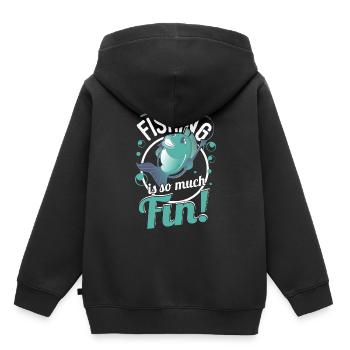Plaisir des nageoires de poisson - Sweat Premium à capuche enfant bio - noir - Dos - AI Model Kid Male (0cm)