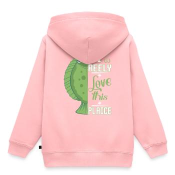 Poisson de plie - Sweat Premium à capuche enfant bio - rose - Dos - AI Model Kid Female (0cm)