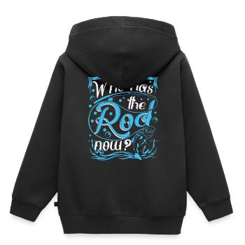 Meister der Angelrute - Kinder Premium Organic Hoodie - Schwarz - Hinten - AI Model Kid Male (0cm)