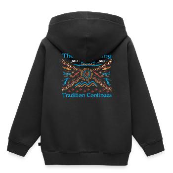 The Storytelling Tradition - Kinder Premium Organic Hoodie - Schwarz - Hinten - AI Model Kid Male (0cm)