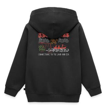 Liens avec les Autochtones - Sweat Premium à capuche enfant bio - noir - Dos - AI Model Kid Male (0cm)