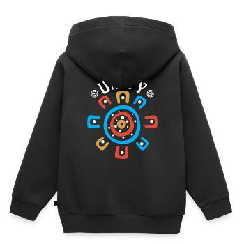 L’unité australienne - Sweat Premium à capuche enfant bio - noir - Dos - AI Model Kid Male (0cm)