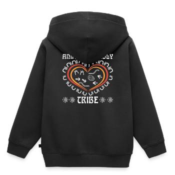 Tribu respectueuse des animaux - Sweat Premium à capuche enfant bio - noir - Dos - AI Model Kid Male (0cm)