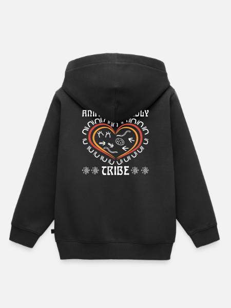 Animal Friendly Tribe - Kinder Premium Organic Hoodie - Schwarz
