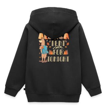 Tente alpaga pour ce soir ! - Sweat Premium à capuche enfant bio - noir - Dos - AI Model Kid Male (0cm)