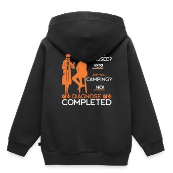 Stress Camping - Sweat Premium à capuche enfant bio - noir - Dos - AI Model Kid Male (0cm)