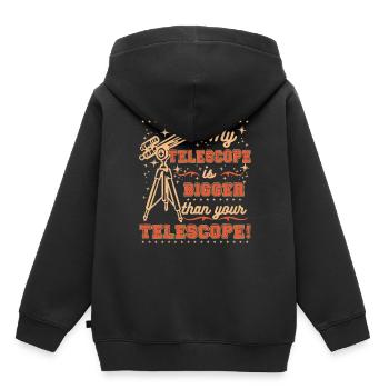 My telescope is bigger than your telescope! - Kids Premium Organic Hoodie - black - Back - AI Model Kid Male (0cm)