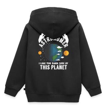 Astronomer I like the dark side of this planet - Kids Premium Organic Hoodie - black - Back - AI Model Kid Male (0cm)