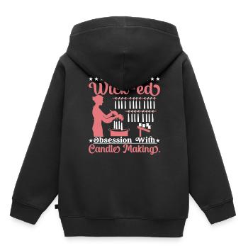 J’ai une obsession pour la fabrication de bougies. - Sweat Premium à capuche enfant bio - noir - Dos - AI Model Kid Male (0cm)