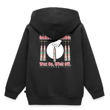Fabrication de bougies : cire, mèche enlevée. - Sweat Premium à capuche enfant bio - noir - Dos - AI Model Kid Male (0cm)