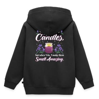 Kerzen riechen fantastisch. - Kinder Premium Organic Hoodie - Schwarz - Hinten - AI Model Kid Male (0cm)