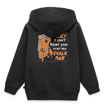 Désolé, je ne t’entends pas par-dessus mon sac à magnésie - Sweat Premium à capuche enfant bio - noir - Dos - AI Model Kid Male (0cm)