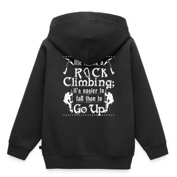 Das Leben ist wie ein Klettern - Kinder Premium Organic Hoodie - Schwarz - Hinten - AI Model Kid Male (0cm)