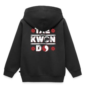 Tae Kwon Do - Kinder Premium Organic Hoodie - Schwarz - Hinten - AI Model Kid Male (0cm)