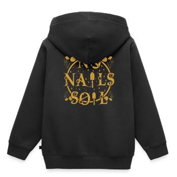 keine Nägel Erde - Kinder Premium Organic Hoodie - Schwarz - Hinten - AI Model Kid Male (0cm)