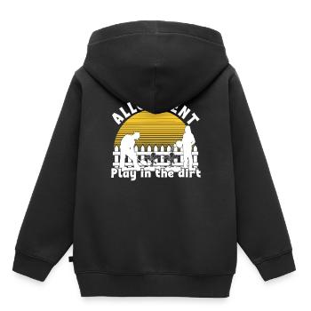 Schrebergarten Spielen im Dreck - Kinder Premium Organic Hoodie - Schwarz - Hinten - AI Model Kid Male (0cm)
