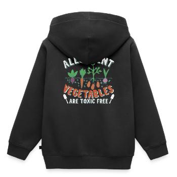 Allotment vegetables are toxic free - Kids Premium Organic Hoodie - black - Back - AI Model Kid Male (0cm)