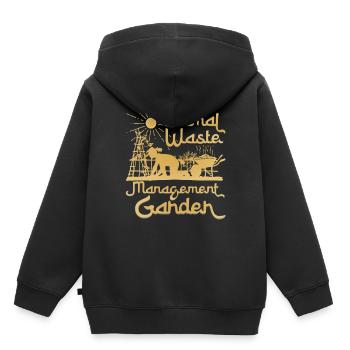 Garten für die Entsorgung tierischer Abfälle - Kinder Premium Organic Hoodie - Schwarz - Hinten - AI Model Kid Male (0cm)