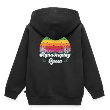 Reine de l’aquascaping - Sweat Premium à capuche enfant bio - noir - Dos - AI Model Kid Male (0cm)