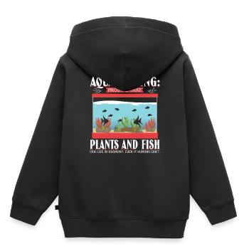 Prouver que les plantes et les poissons peuvent vivre en harmonie - Sweat Premium à capuche enfant bio - noir - Dos - AI Model Kid Male (0cm)