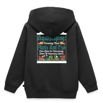 Les poissons peuvent vivre en harmonie, même si les humains ne le peuvent pas. - Sweat Premium à capuche enfant bio - noir - Dos - AI Model Kid Male (0cm)
