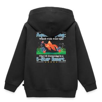 Aquascaping : dans un resort 5 étoiles. - Sweat Premium à capuche enfant bio - noir - Dos - AI Model Kid Male (0cm)