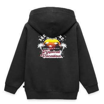 Les poissons ont l’impression d’être en vacances tropicales. - Sweat Premium à capuche enfant bio - noir - Dos - AI Model Kid Male (0cm)