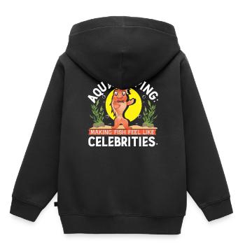 Aquascaping : Faire en sorte que les poissons se sentent comme des célébrités. - Sweat Premium à capuche enfant bio - noir - Dos - AI Model Kid Male (0cm)