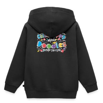 La calligraphie : là où les gribouillages deviennent éblouissants. - Sweat Premium à capuche enfant bio - noir - Dos - AI Model Kid Male (0cm)