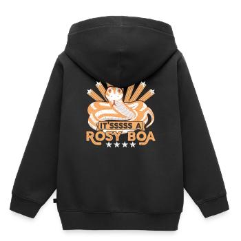 C’est un boa rose - Sweat Premium à capuche enfant bio - noir - Dos - AI Model Kid Male (0cm)