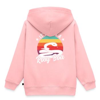 C’est un boa rose - Sweat Premium à capuche enfant bio - rose - Dos - AI Model Kid Female (0cm)
