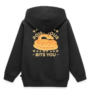 Es ist nicht giftig, wenn es dich beißt - Kinder Premium Organic Hoodie - Schwarz - Hinten - AI Model Kid Male (0cm)
