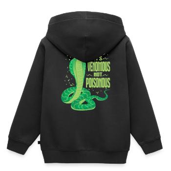 C’est venimeux, pas toxique - Sweat Premium à capuche enfant bio - noir - Dos - AI Model Kid Male (0cm)